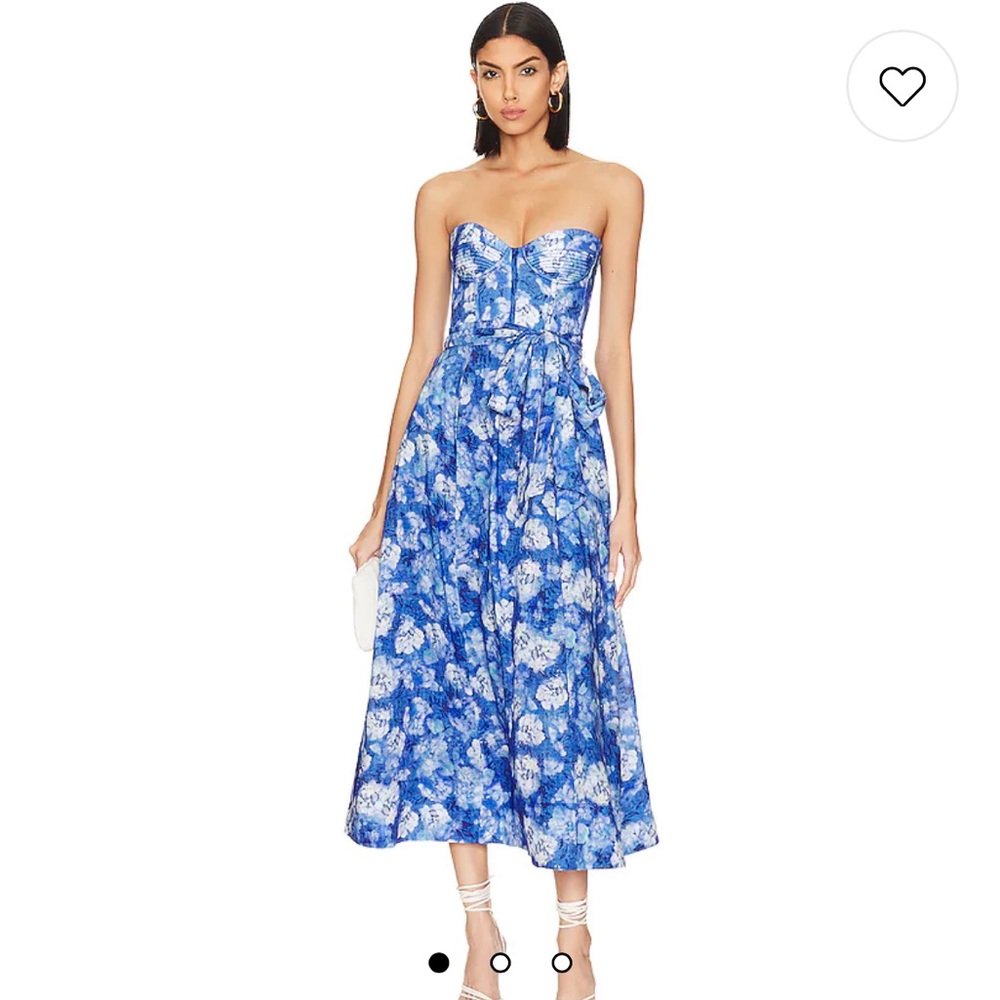 Bardot Vibrant Blue Strapless Floral Dress